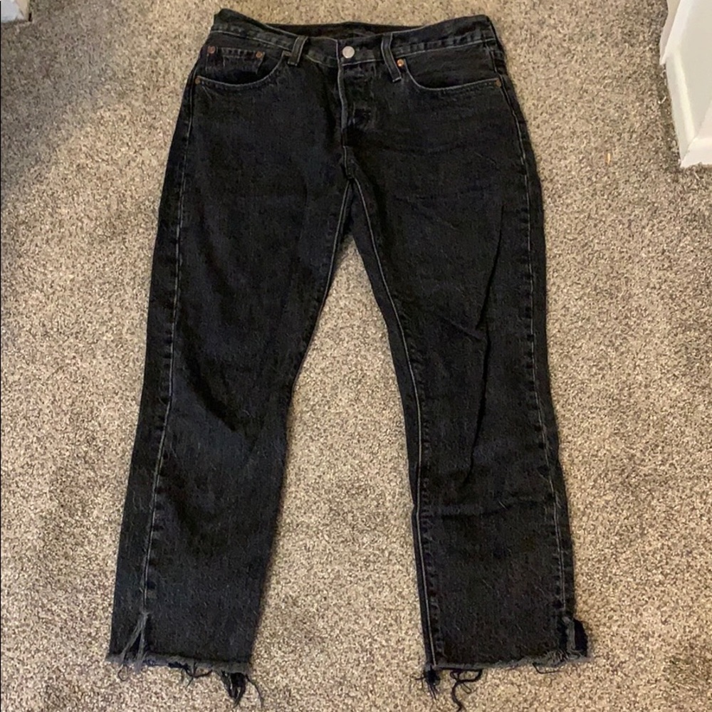 Levi’s 501 T tapered jeans with raw hem